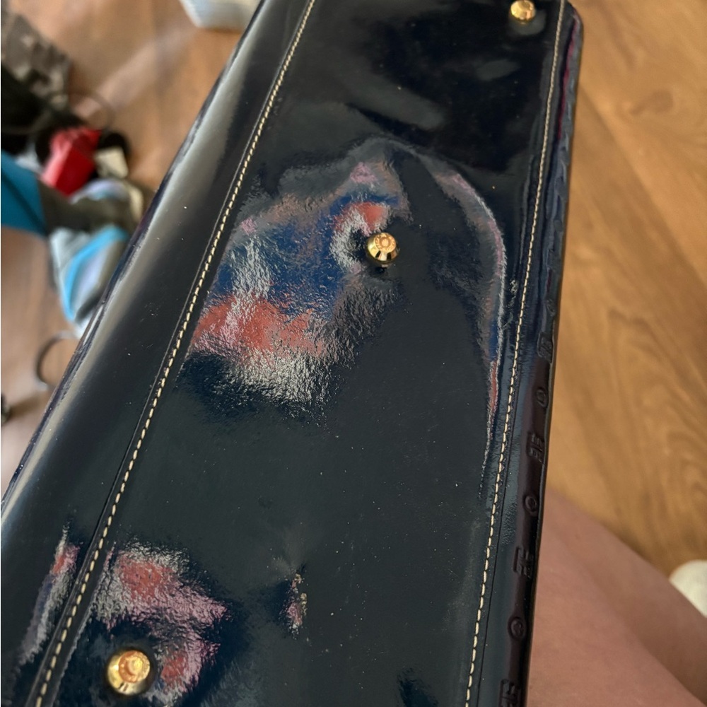 Arcadia Navy and Red Lined Handbag - Picture 4 of 5